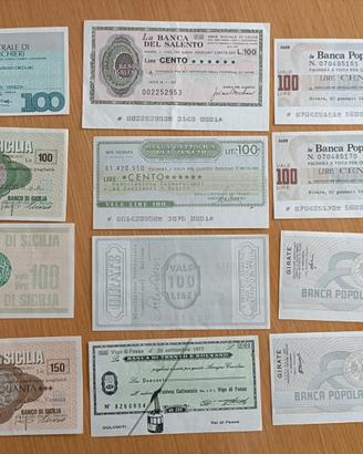 10 mini assegni anno 1977