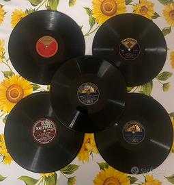 Lotto di 5 dischi 78 giri da grammofono