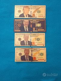 BANCONOTE LAMINATE D'ORO TRUMP ELEZIONI 2024