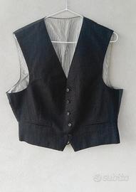 Gilet panciotto uomo sartoriale, tg L, nero