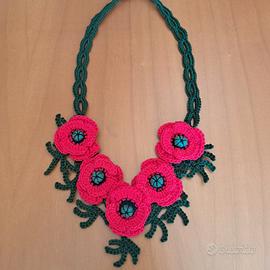 collana papaveri e foglie 