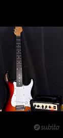 Chitarra eletrrica con amplificatore