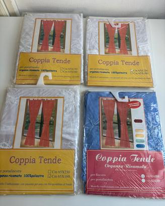 Coppia di tende per finestra nuove organza ricamat