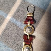 GIANNI VERSACE Portachiavi  in pelle e medaglioni
