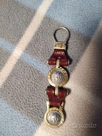 GIANNI VERSACE Portachiavi  in pelle e medaglioni