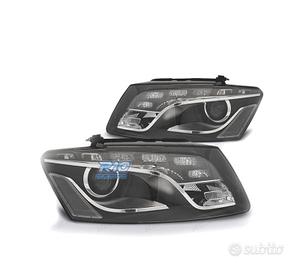 FARI PER AUDI Q5 08-12 LUCE DIURNA DRL FONDO NERO