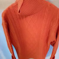 maglione lana arancio donna collo a dolcevita.