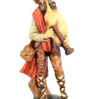 Presepe 20 cm suonatore con cornamusa CARTAPESTA