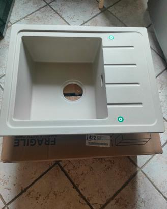 Lavandino da Cucina Beige con rubinetto