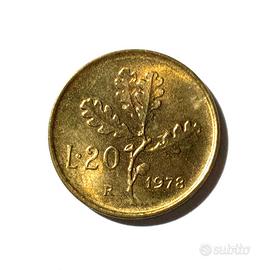 MONETA RARA 20 Lire Ramo Di Quercia Anno 1978 -RI
