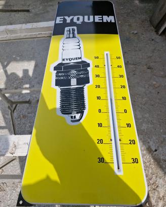 Termometro smaltato Eyquem Insegna Tabella Epoca