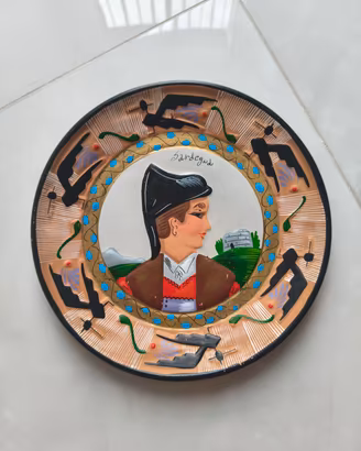 piatto ceramica sarda Dorgali G.Loi vintage 