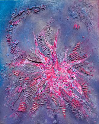 Quadro Astratto Materico Fluid Art 
