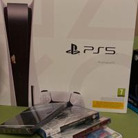 Play 5 con 2 joystik, cuffie e visore