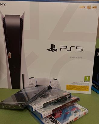 Play 5 con 2 joystik, cuffie e visore