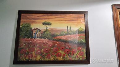 Quadro papaveri Dipinto a mano (olio su tela)