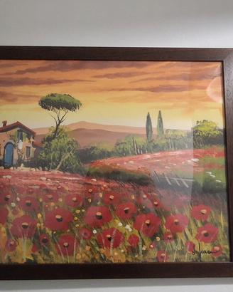 Quadro papaveri Dipinto a mano (olio su tela)