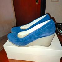 scarpa camoscio celeste