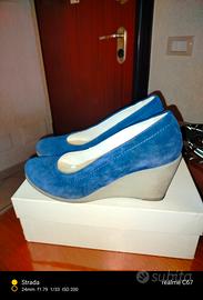 scarpa camoscio celeste