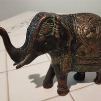 Statuetta elefante indiano in bronzo