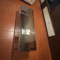 Tavolino in vetro e metallo