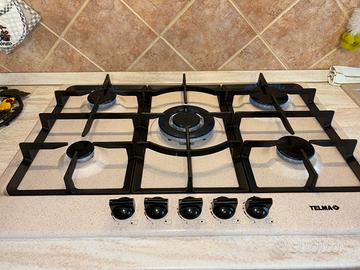 Piano cottura a gas Telma 5 fuochi colore avena