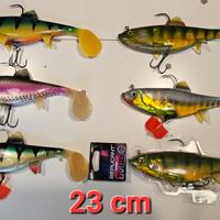 Lotto 6 esche luccio Fox Rage Replicant 23cm