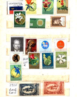 - Francobolli Liechtenstein nuovi  - 1920 -1971