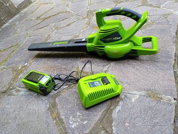 POTENTE SOFFIATORE A BATTERIA GREENWORKS 40 VOLT 