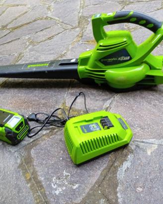 POTENTE SOFFIATORE A BATTERIA GREENWORKS 40 VOLT 