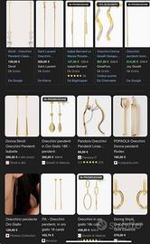 Orecchini oro donna 9 kt - 14 kt - 18kt