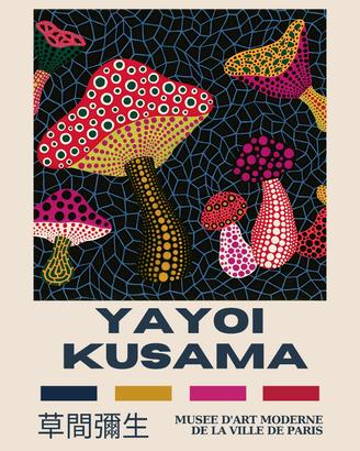 poster Yayoi Kusama Wallart formato A3 japan stile