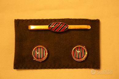 Ferma cravatte e 2 coppie di copri bottoni