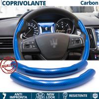 COPRIVOLANTE per MASERATI in FIBRA CARBONIO Blu