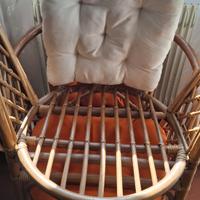 Tavolino in Rattan e set di poltrone