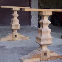 Gambe per basamento tavolo massello di noce