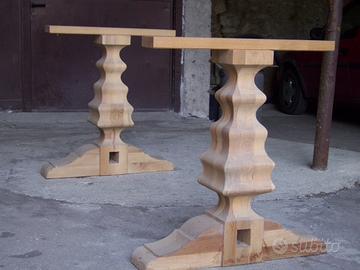 Gambe per basamento tavolo massello di noce