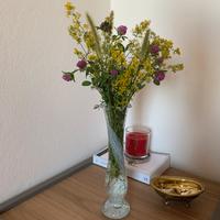 Vaso di vetro trasparente lavorazione craquelé