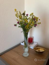 Vaso di vetro trasparente lavorazione craquelé