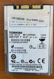 Hdd Toshiba 120 gb Notebook