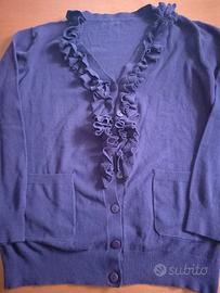 Cardigan viola con rouge donna  TG  L /XL 