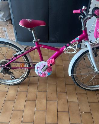 🚲 Bicicletta bambina 20” rosa/fucsia con borsa