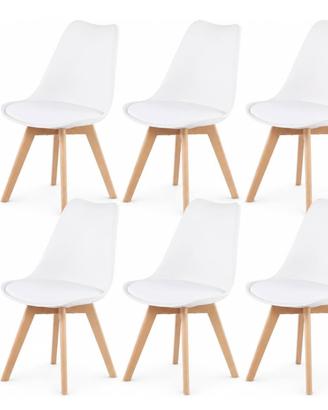 Sedie bianche imbottite e roverel