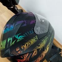 Casco integrale per moto con occhiali