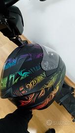 Casco integrale per moto con occhiali