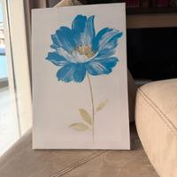 Canva/tela con fiori turchese