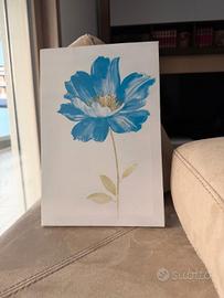 Canva/tela con fiori turchese