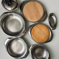 Set di vassoi/contenitori AMC in acciaio 18/10