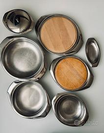 Set di vassoi/contenitori AMC in acciaio 18/10