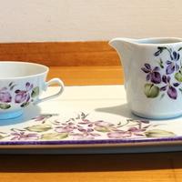 Set vintage da caffè dipinto a mano 